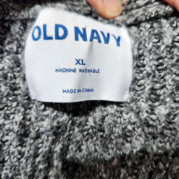 Old Navy XL Unisex Cardigan Gray Grandpa Sweater Oversized Buttons Pockets - Picture 5 of 8